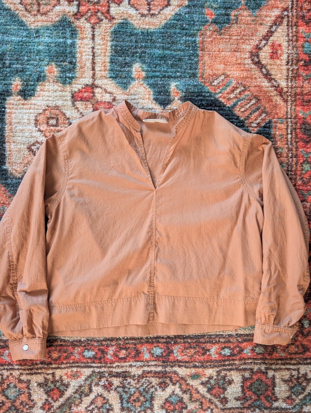 Everlane Split Neck Poplin Blouse